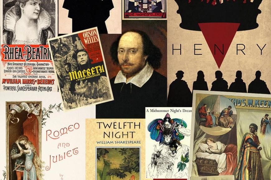 Covers of different Shakespeare books.