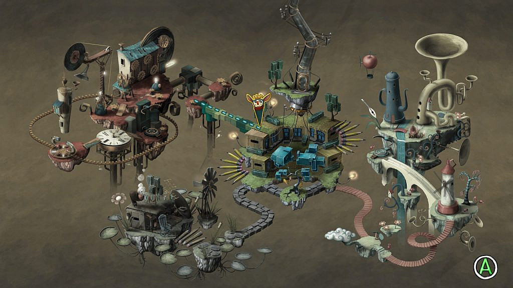 Map of the overworlds in the loading screen.